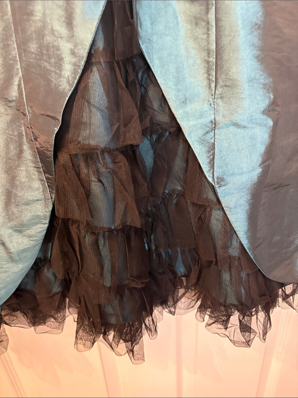 ⭐️ X:S Clothing Metallic Teal Cocktail Dress with Tulle Hem - size Small - Picture 10 of 13